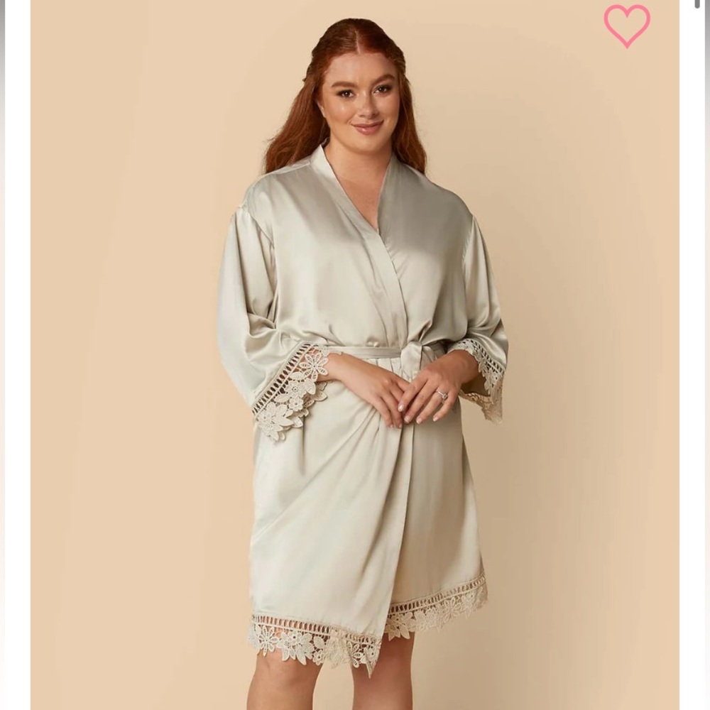 Kennedy Blue silk robe with floral lining